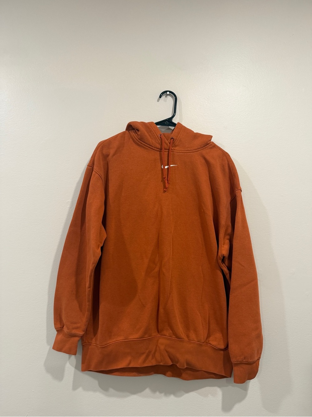 Nike Men's Orange Hooded Pullover Sweatshirt